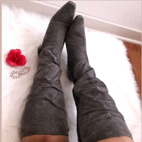 🦋 White Mountain Leather/Suede Knee Boots - Picture 2 of 8